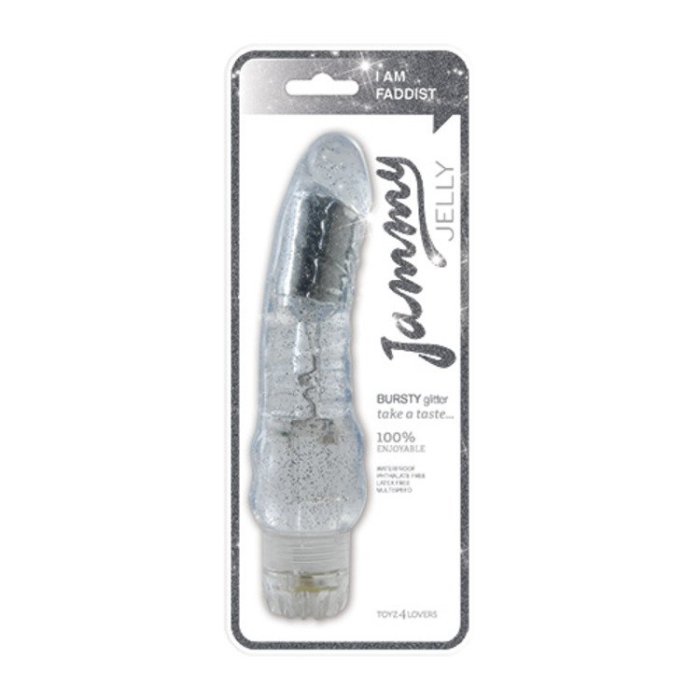 Vibrator Jammy Jelly Glitter Clear - vedere frontala