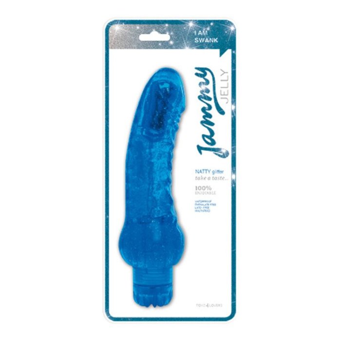 Vibrator Jammy Jelly Natty Glitter Blue - vedere frontala