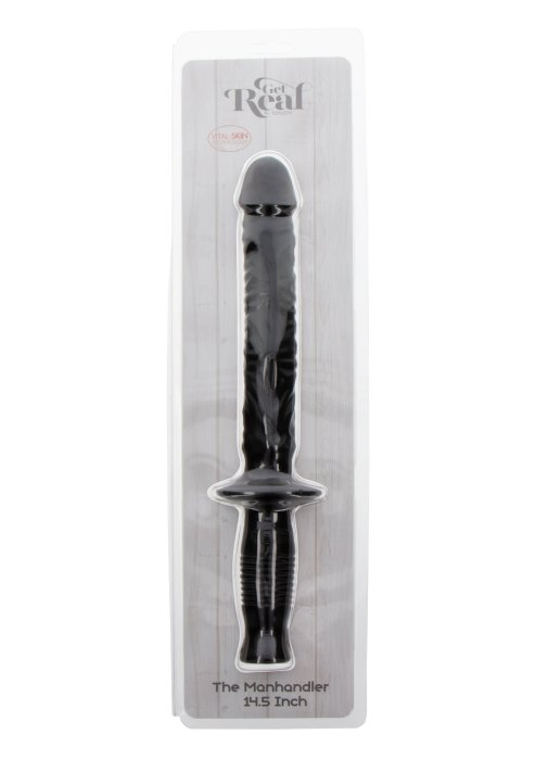 Dildo Realistic Negru model sabie, Get Real, Dong The Manhandler, dildo XXL 38 cm