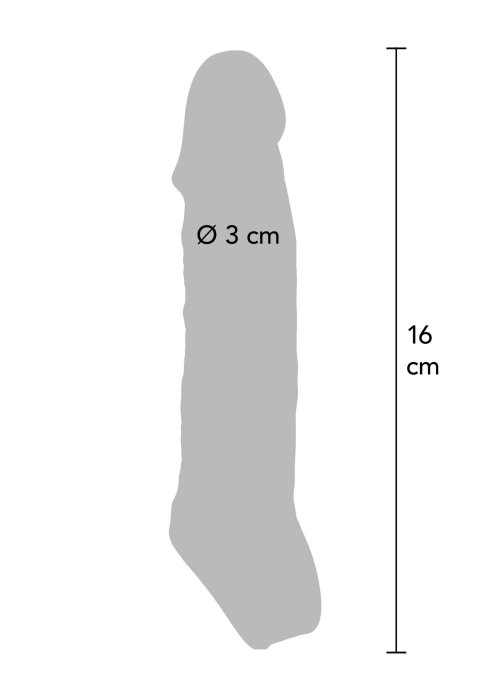 Prelungitor penis Extension Sleeve TPE Medium, Transparent, 16 cm - culoare si material
