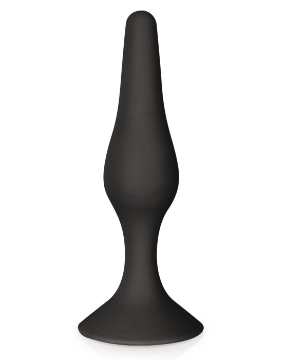 Plug Anal cu Ventuză Negru, Glamy, 11,5 cm, negru, (S)