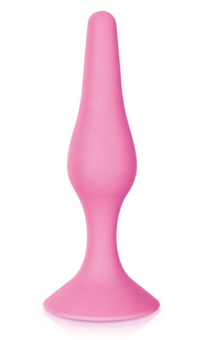 Plug Anal cu Ventuză Negru, Glamy, 12,5 cm, roz, (M)