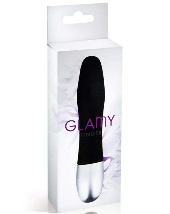 Vibrator Finger Glamy, Negru, [11cm x 2cm] - vedere frontala