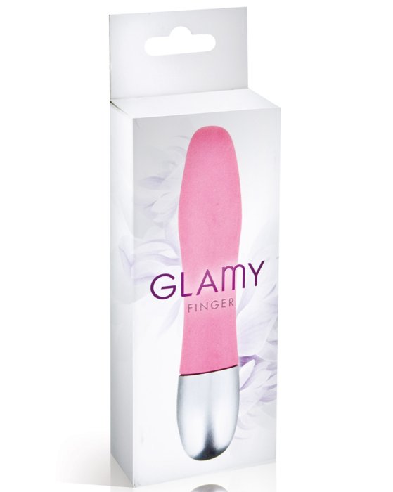 Vibrator Finger Glamy, Roz, [11cm x 2cm] - vedere frontala