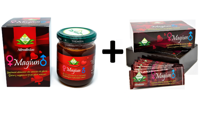 Pachet Magiun Afrodisiac Themra – Magiun Turcesc Natural pentru Potență și Energie, Borcan 240 gr.+ Magiun Afrodisiac Themra – Cutie 12 Plicuri