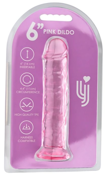 Dildo Loving Joy, cu ventuza, roz, 16 cm
