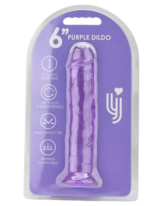 Dildo Loving Joy, cu ventuza, violet, 16 cm