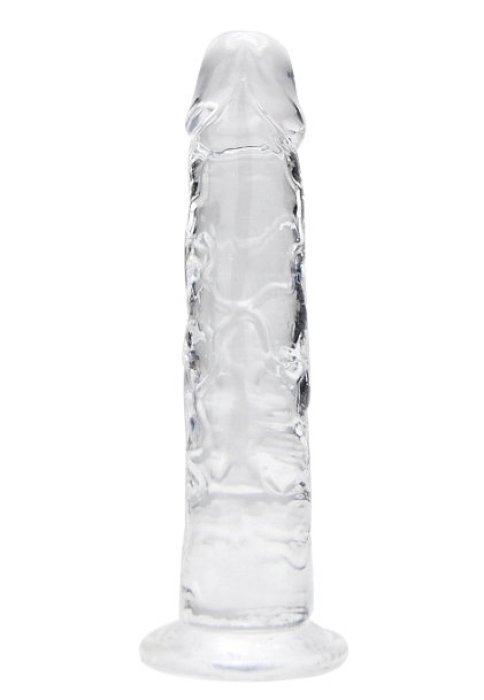 Dildo Loving Joy, cu ventuza, transparent, 16 cm