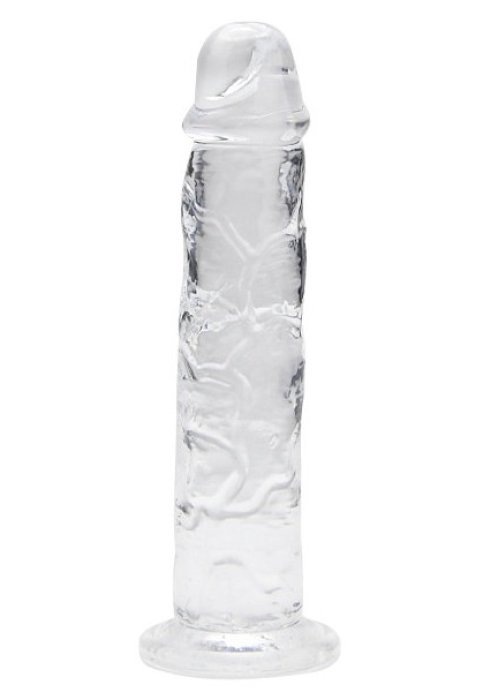 Dildo Loving Joy, cu ventuza, transparent, 16 cm