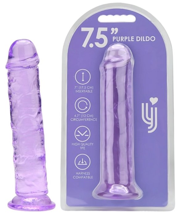 Dildo Loving Joy, cu ventuza, violet, 19 cm