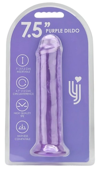 Dildo Loving Joy, cu ventuza, violet, 19 cm