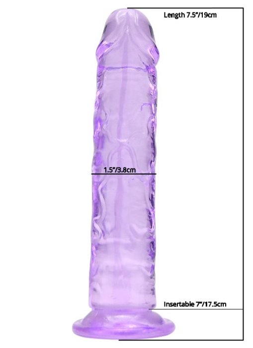 Dildo Loving Joy, cu ventuza, violet, 19 cm
