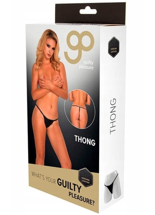 Chiloti Tanga din Piele Guilty Pleasure - Negru