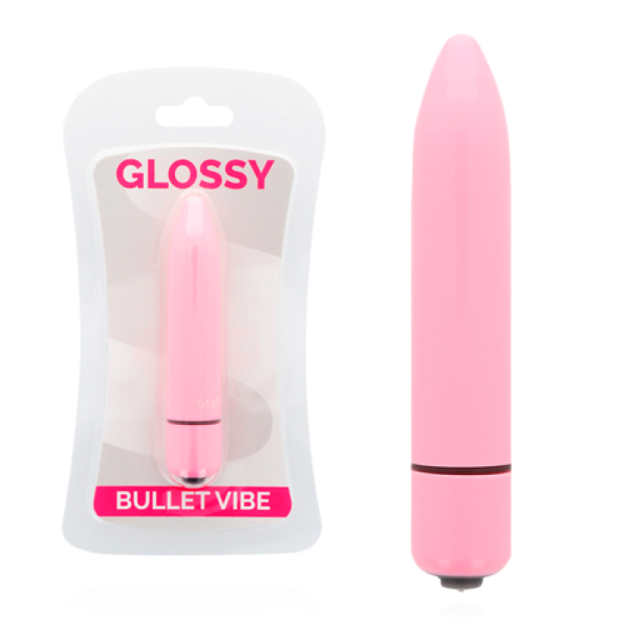Vibrator Glossy Thin Vibe Deep Roze Lucios - vedere frontala