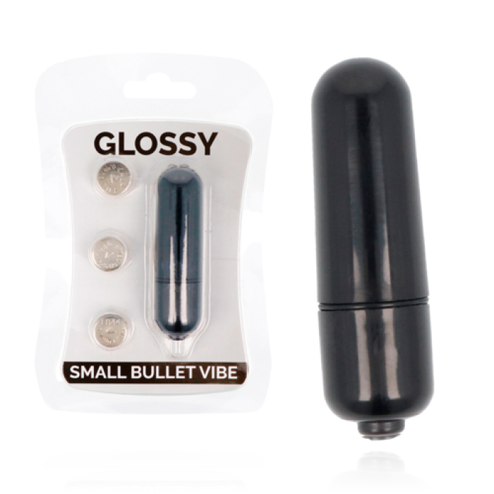 Vibrator Glossy Small Bullet, Negru