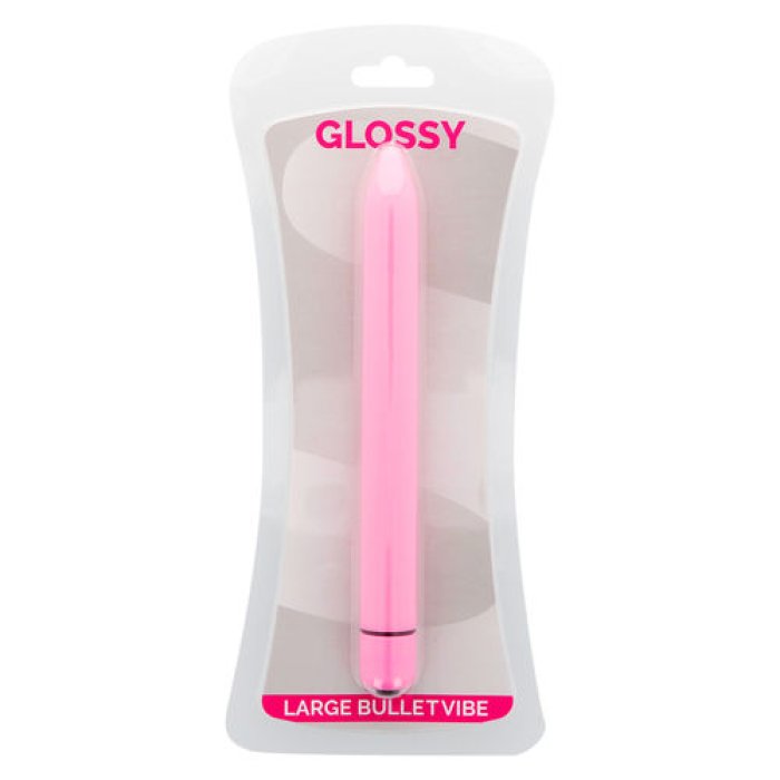 Vibrator Glossy Thin Vibe Deep Roz, 16,5 cm - culoare si material