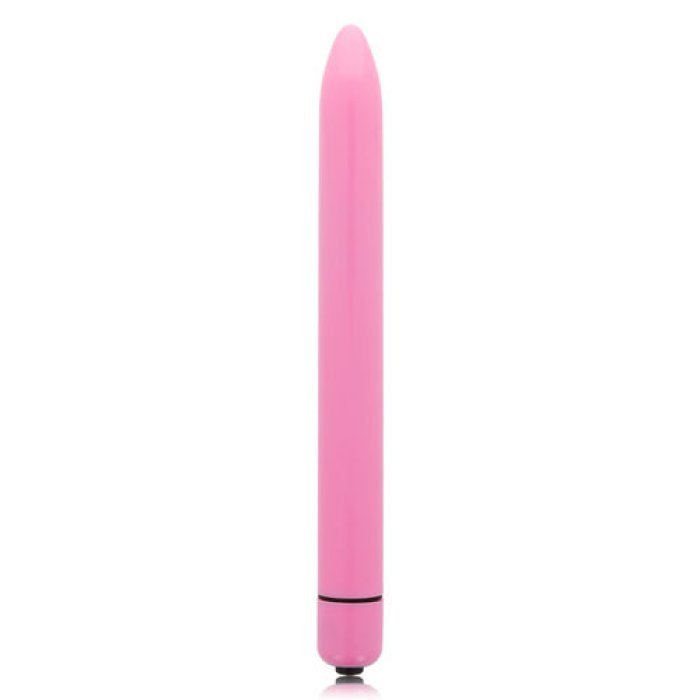 Vibrator Glossy Thin Vibe Deep Roze Lucios - detaliu design