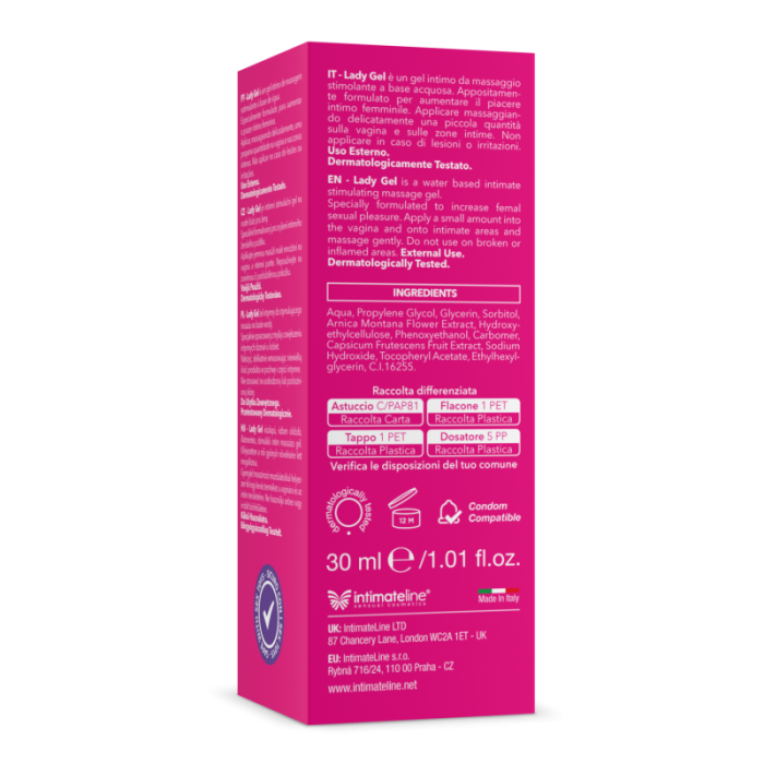 Crema Stimulatoare Intimateline "Lady Gel" 30 ml - detaliu finisaj