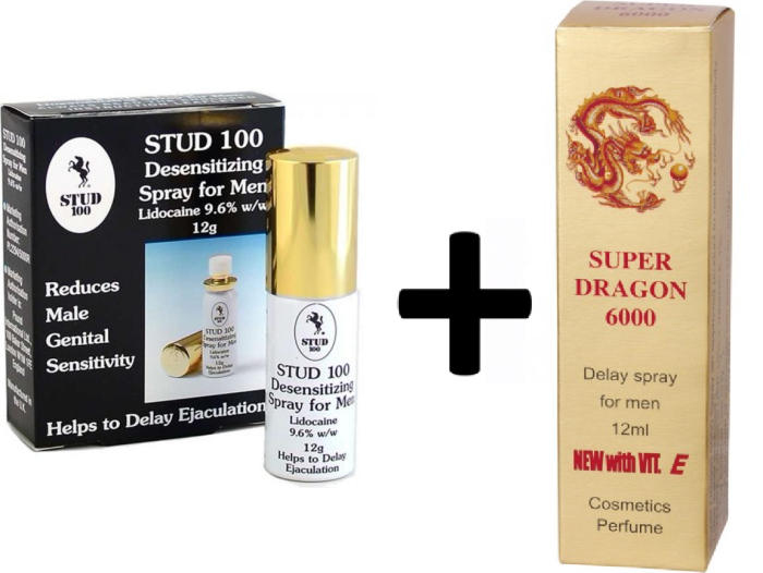 Pachet Spray Stud 100 Original + Spray pt Intarzierea Ejacularii Dragon "Super Dragon 6000" 12 ml