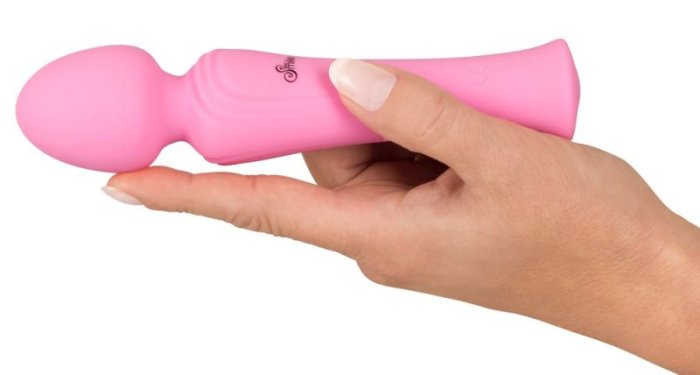 Vibrator Bagheta Masaj Sweet Smile Rechargeable Mini Wand, Roz - 16,7 cm