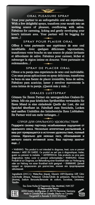 Shunga Oral Spray, Waves of Pleasure, aroma Fructe Exotice, 20 ml
