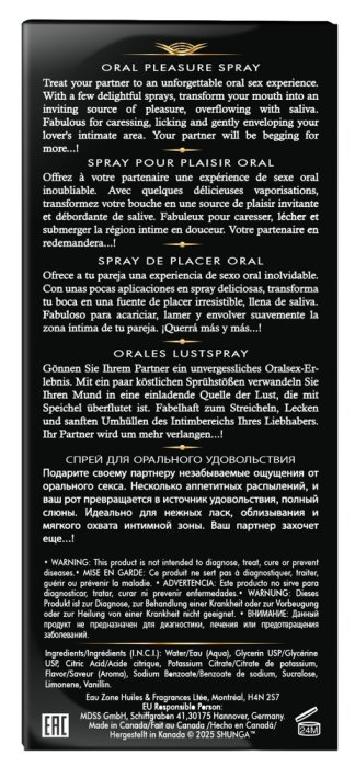 Shunga Oral Spray, Waves of Pleasure,  aroma Pepene, 20 ml
