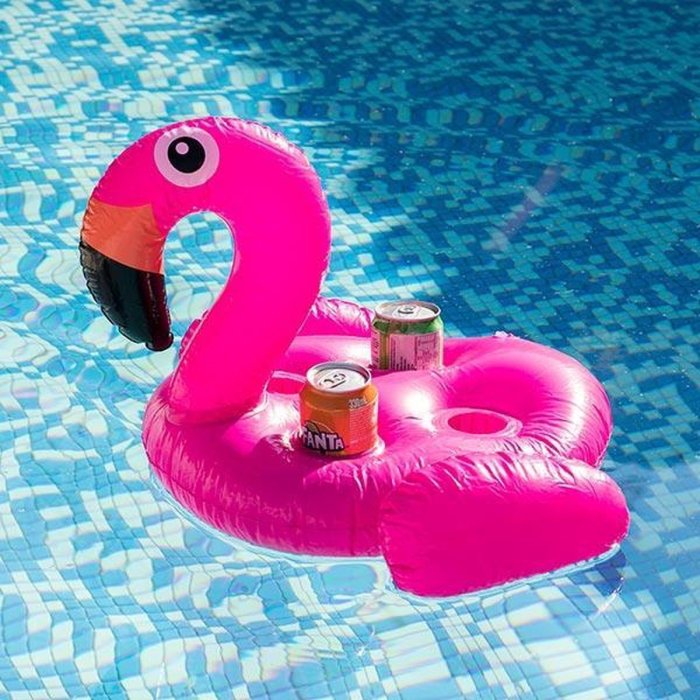 Suport Flamingo Gonflabil pentru bauturi la piscina