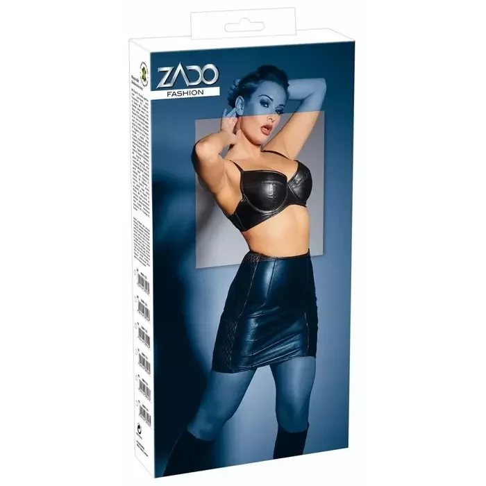 Sutien Piele Naturala ZADO - Negru - vedere frontala