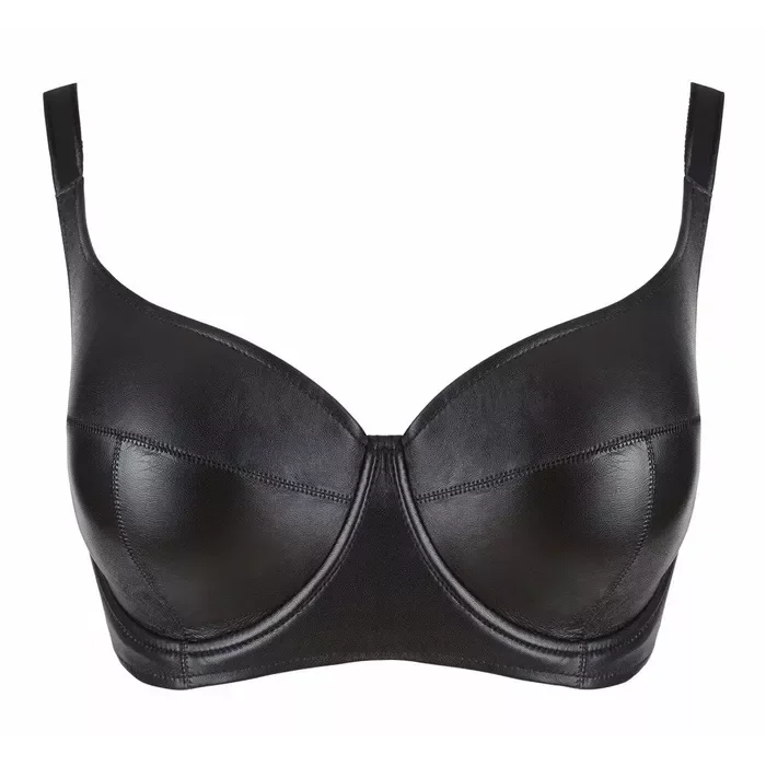 Sutien Piele Naturala ZADO - Negru - vedere laterala