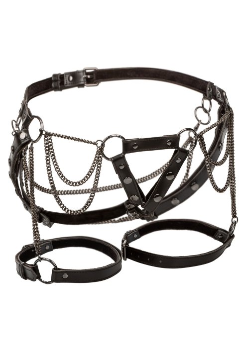 CalExotics Euphoria Collection Thigh Harness With Chains - Negru
