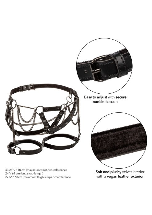 CalExotics Euphoria Collection Thigh Harness With Chains - Negru