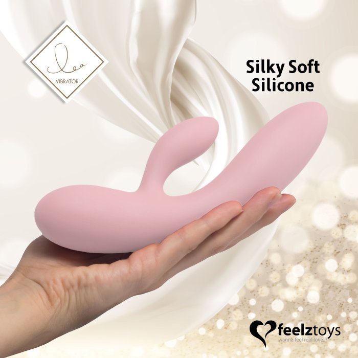 FeelzToys - Lea Rabbit Vibrator - Light Pink - dimensiuni complete