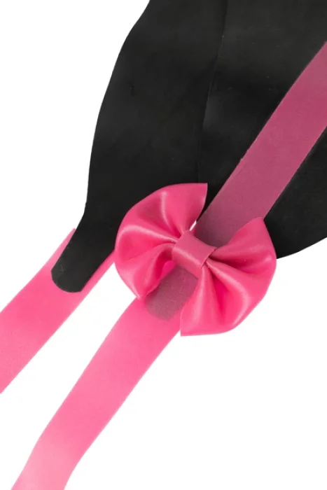Portjartier LateX, Cottelli Collection, cu strapsuri, cleme si funda roz - Negru