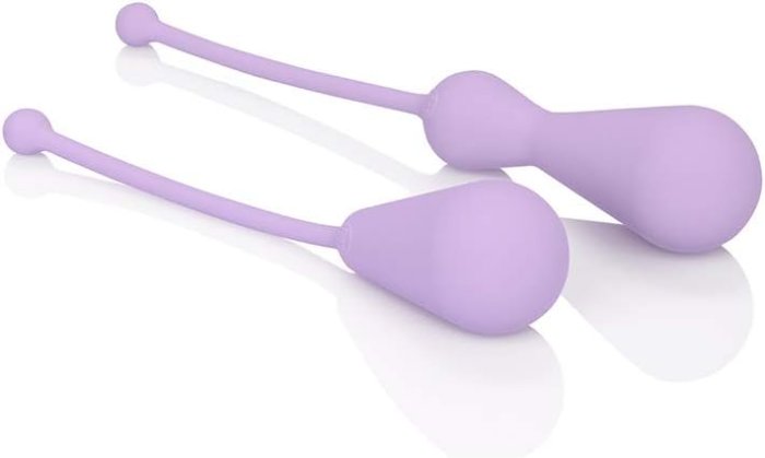Set bile silicon CalExotics, Weighted pentru Exercitii Kegel - Purple, 0.37 kg