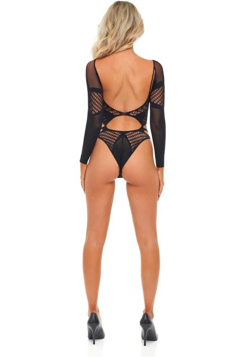 Body Pink Lipstick Lingerie On Chokehold Bodystocking - Negru, S-L