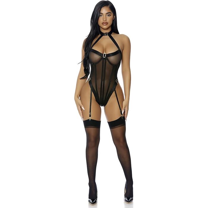 Set de lenjerie intimă Forplay Gold Status Body pentru femei - Negru