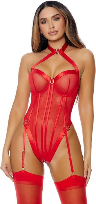 Set de lenjerie intimă Forplay Gold Status Body pentru femei - Rosu