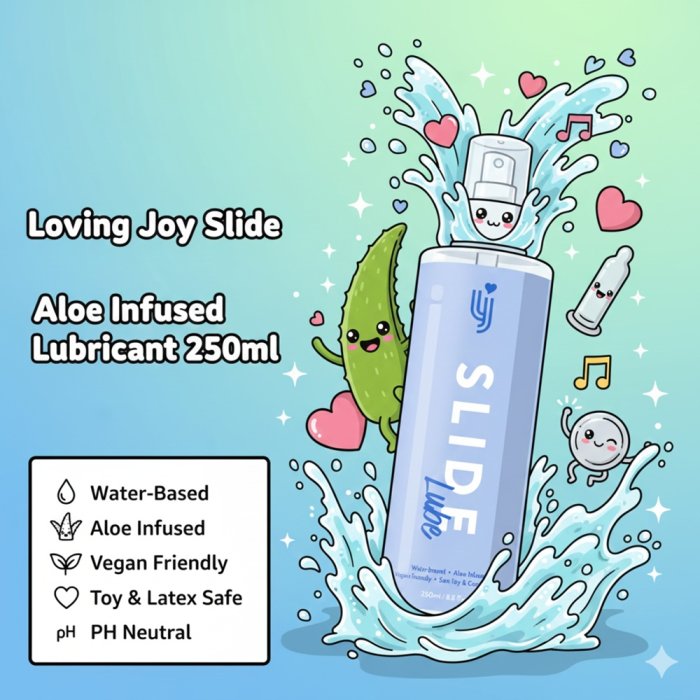 Lubrifiant pe bază de apă cu infuzie de aloe vera Loving Joy Slide 250 ml