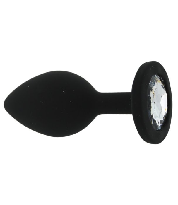 ​Dop anal din silicon Toosh, mic, negru, 7,4 cm, Small