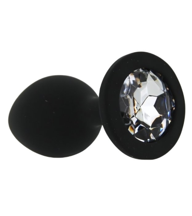 ​Dop anal din silicon Toosh, mic, negru, 7,4 cm, Small
