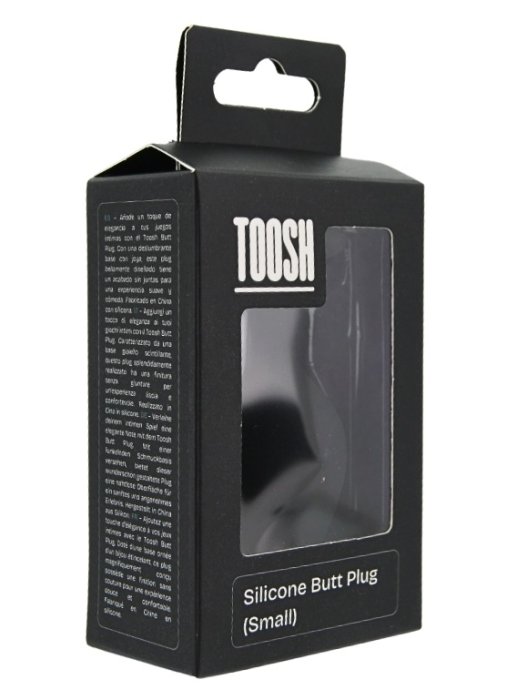 ​Dop anal din silicon Toosh, mic, negru, 7,4 cm, Small
