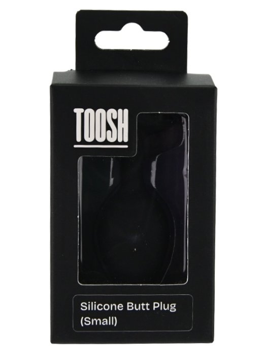​Dop anal din silicon Toosh, mic, negru, 7,4 cm, Small