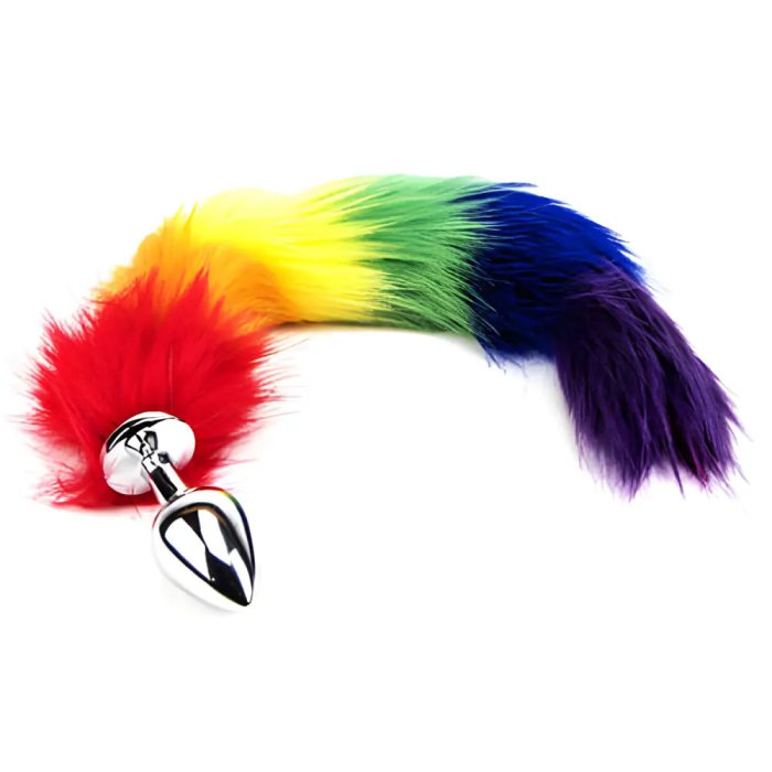 Dop anal cu coadă Furry Fantasy, curcubeu