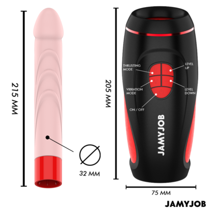 JAMYJOB - Pyston Base Automatic Masturbator cu Remote Control Dildo - vedere laterala