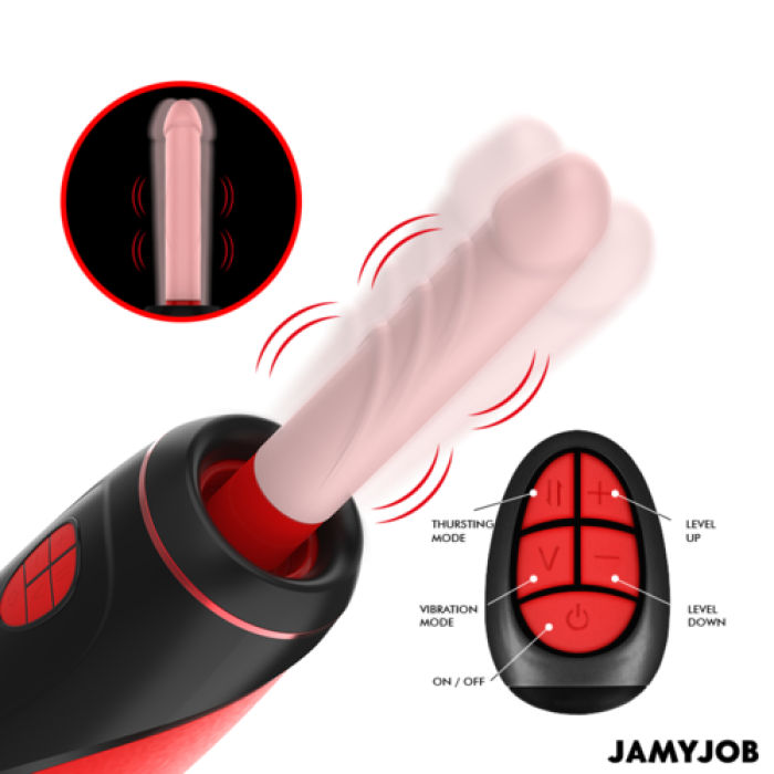 JAMYJOB - Pyston Base Automatic Masturbator cu Remote Control Dildo - detaliu finisaj