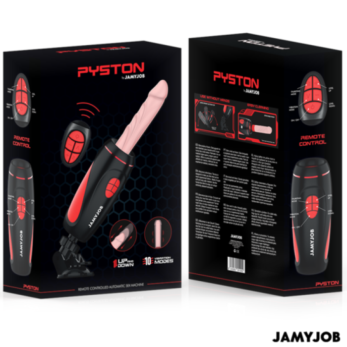 JAMYJOB - Pyston Base Automatic Masturbator cu Remote Control Dildo - accesorii incluse