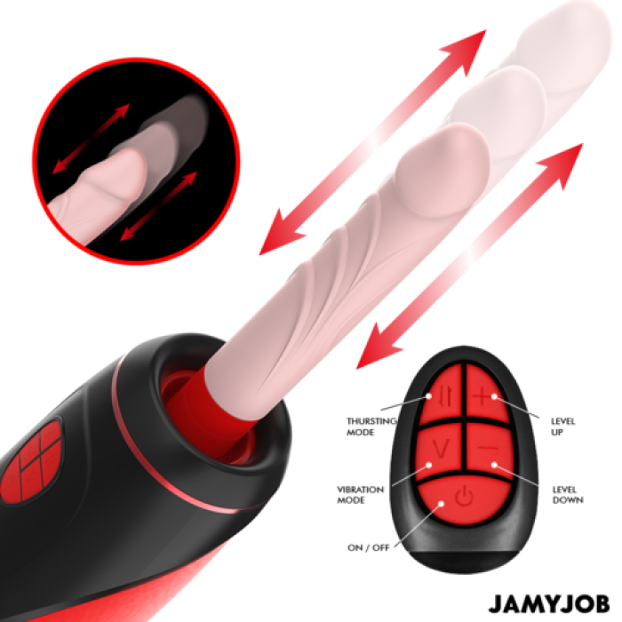 JAMYJOB - Pyston Base Automatic Masturbator cu Remote Control Dildo - detaliu design