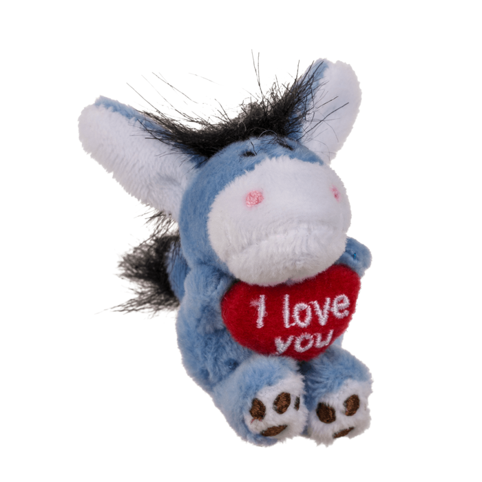 ​​Breloc metalic, jucărie de pluș cu inimă roșie, aprox. 6 cm - 1 Bucata