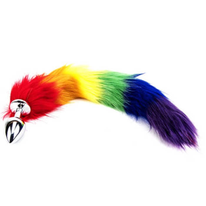 Dop anal cu coadă Furry Fantasy, curcubeu