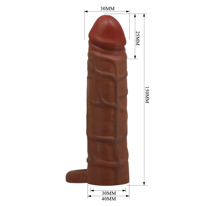 Prelungitor Penis Kayle, Pretty Love, mulatru, realistic [+ 2,5 cm]